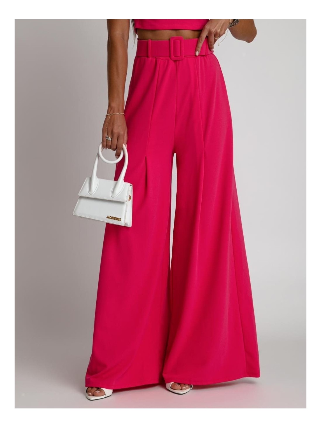 2-piece set, wide pants and dark pink blouse AZRHP3868